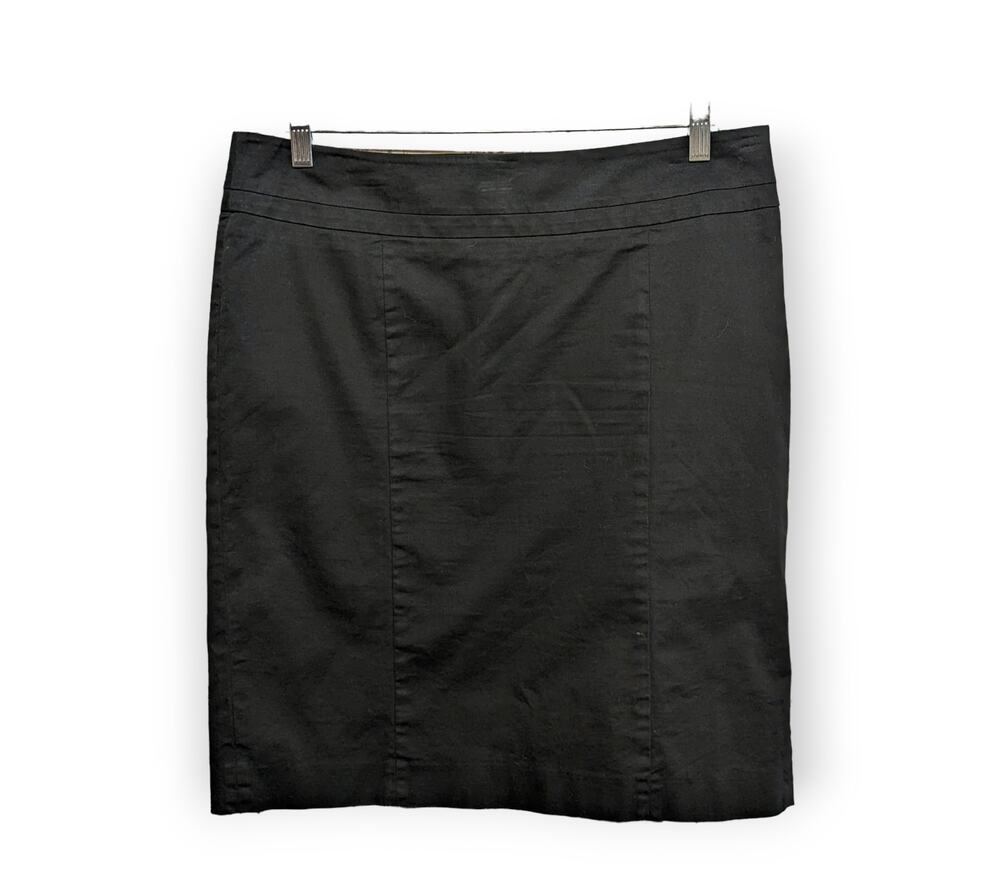 Ann Taylor LOFT Casual Black Back Vent Knee Length Pencil Skirt 14